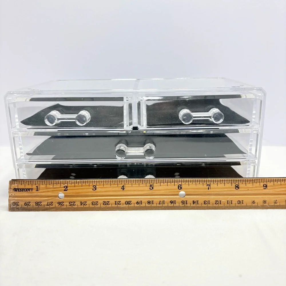 Clear Acrylic Storage Organizer with Black Accents like new!